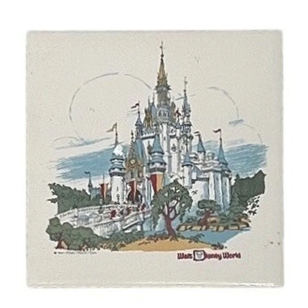 Walt‎ Disney World Cinderella Castle Ceramic Hot Plate Trivet Wall Plaque 6x6